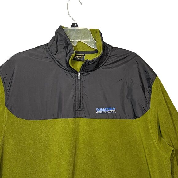 Nautica Competition Pullover Mens XL Green Black Fleece 1/4 Zip Jacket Outdoors - Picture 6 of 12